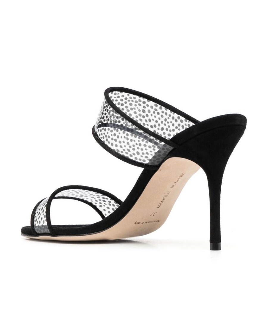 Manolo Blahnik Round Head High-heeled Sandals In Black