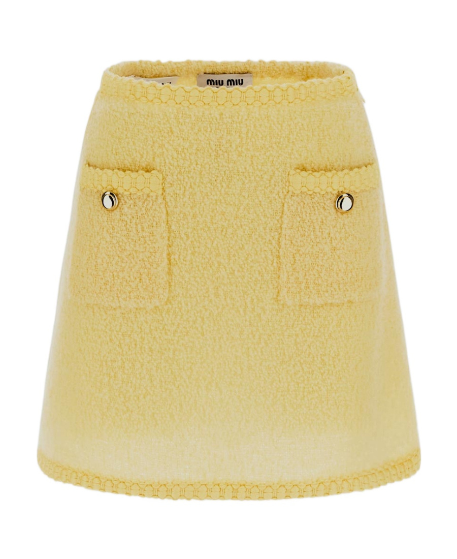 Miu Miu High-waisted A-line Skirt In Yellow