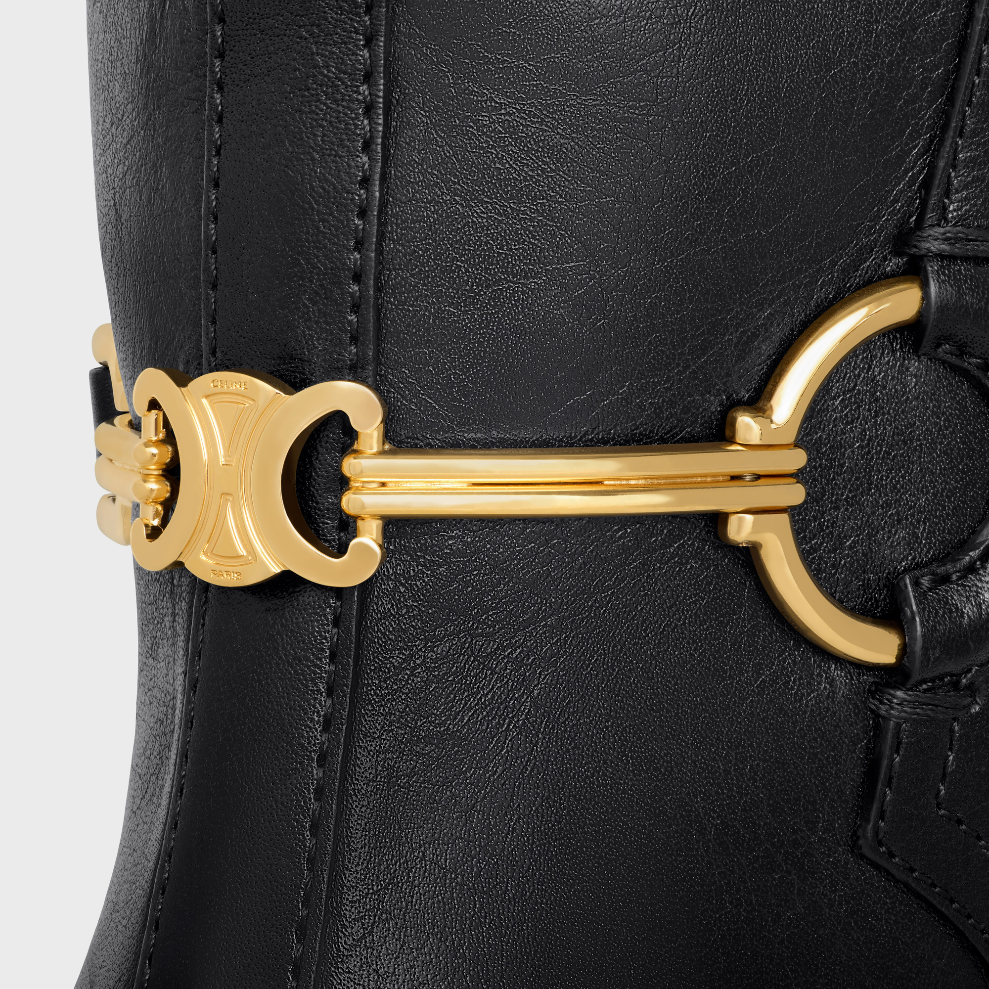 Celine Claude Calfskin High Boots In Black