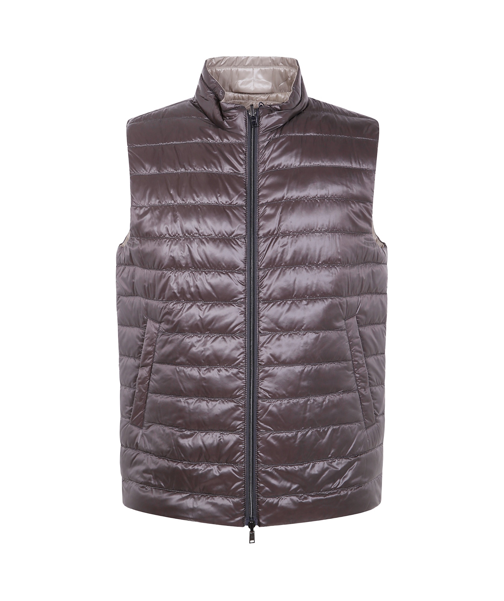 Shop Herno Zip-up Gilet In Gray
