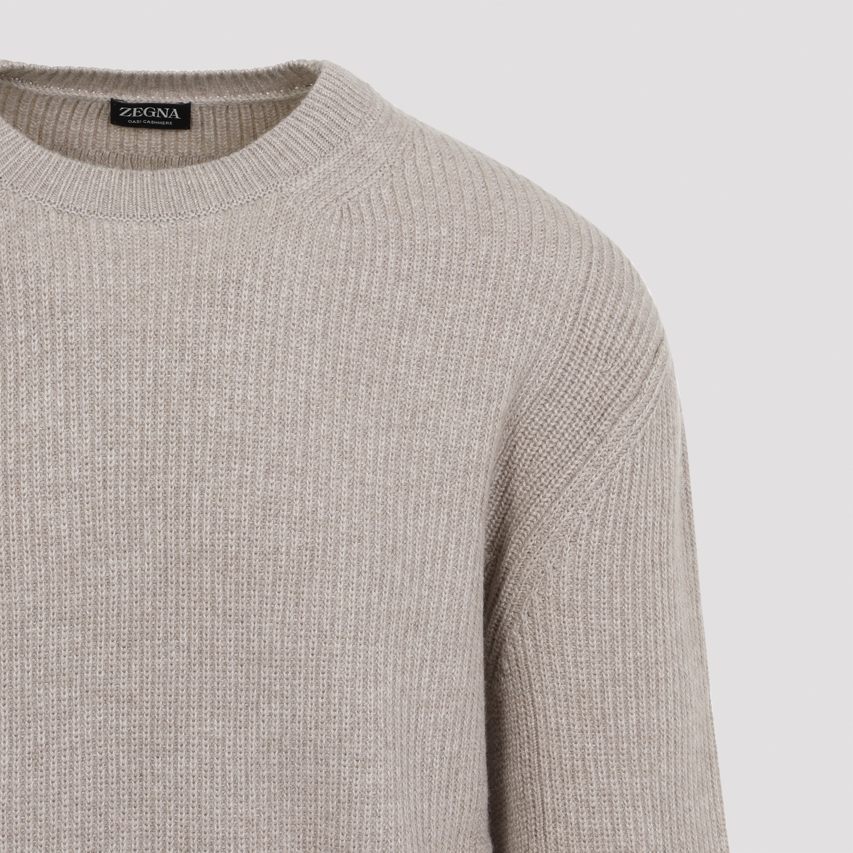 Shop Zegna Round Neck Sweater In Nude
