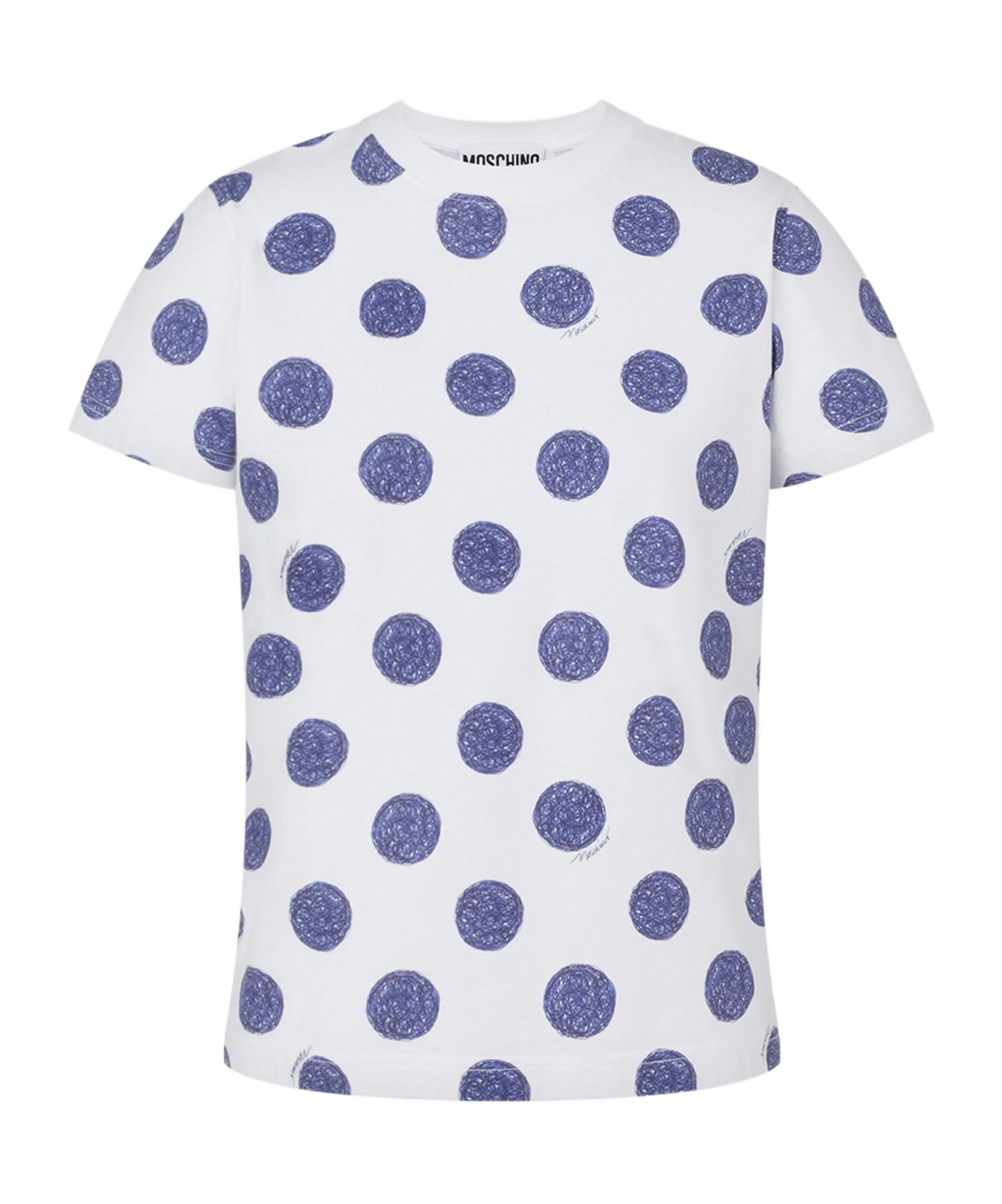 Shop Moschino Polka Dot-print T-shirt In White