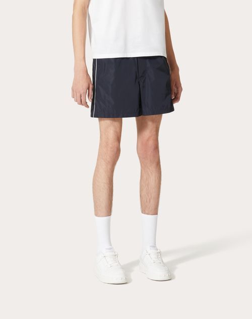 Valentino Garavani Nylon Bermuda Shorts In Black