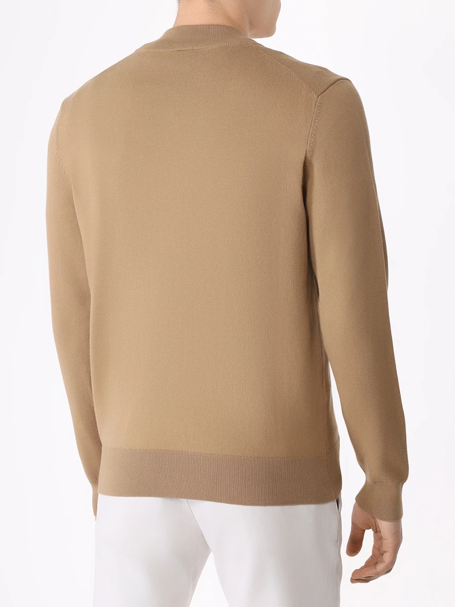 Hugo Boss Rib Cardigan In Nude
