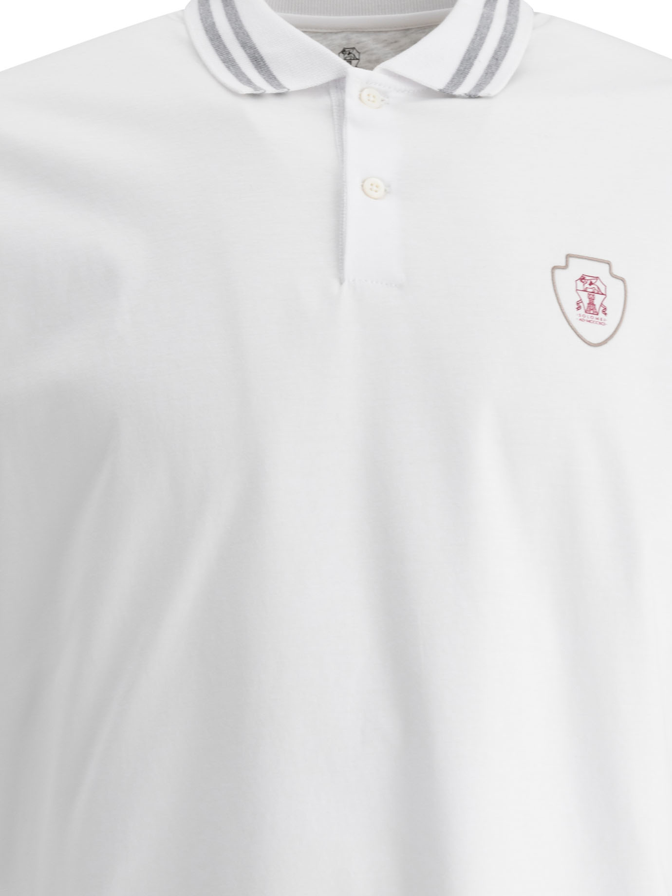 Shop Brunello Cucinelli Logo-print Polo Shirt In White