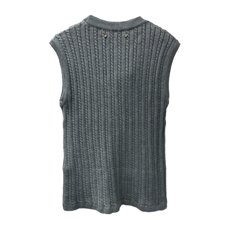 Golden Goose Cable-knit Chain-detail Vest In Black