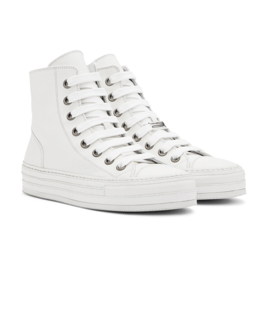 Ann Demeulemeester Man Sneakers White Size 7 Soft Leather In White