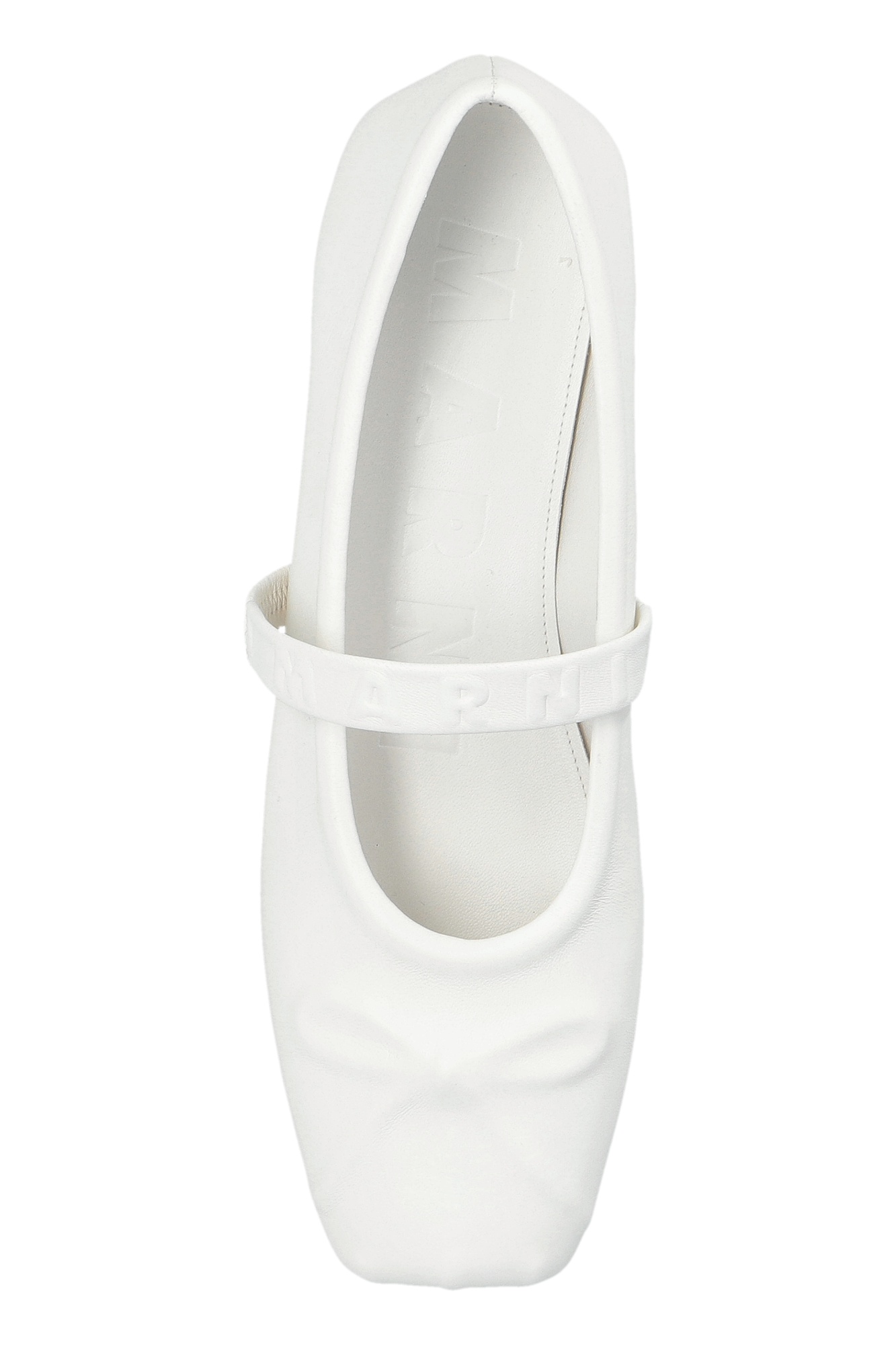 Marni Leather Ballet Flats In White