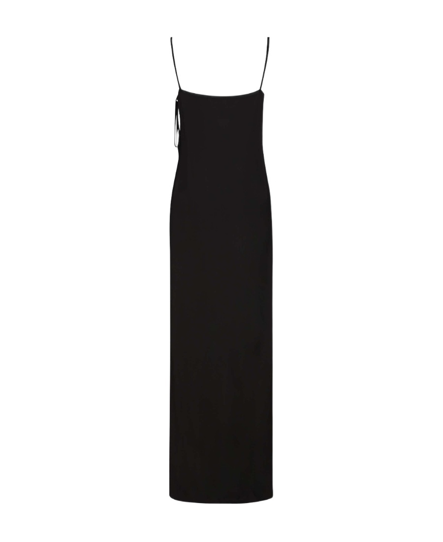 Saint Laurent Women's Crepe Long Dress In Black