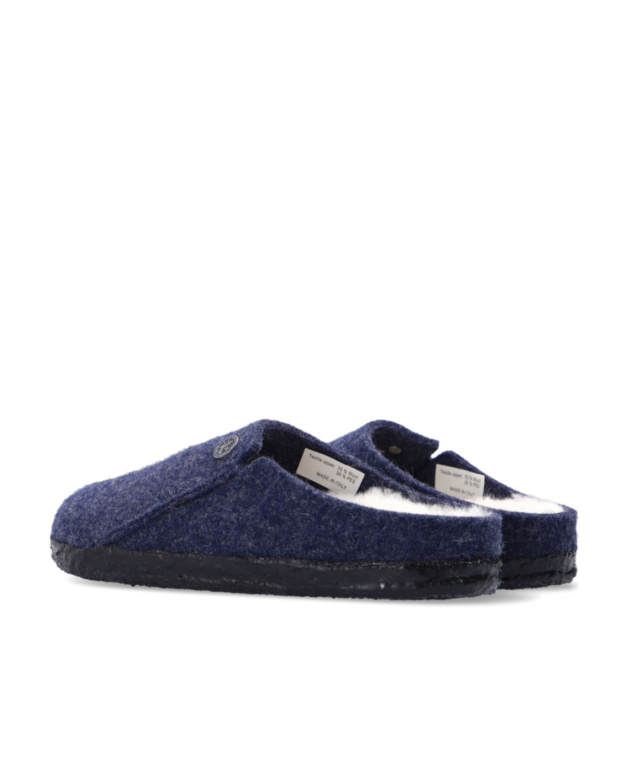 Birkenstock Logo-button Shearling Slippers In Black