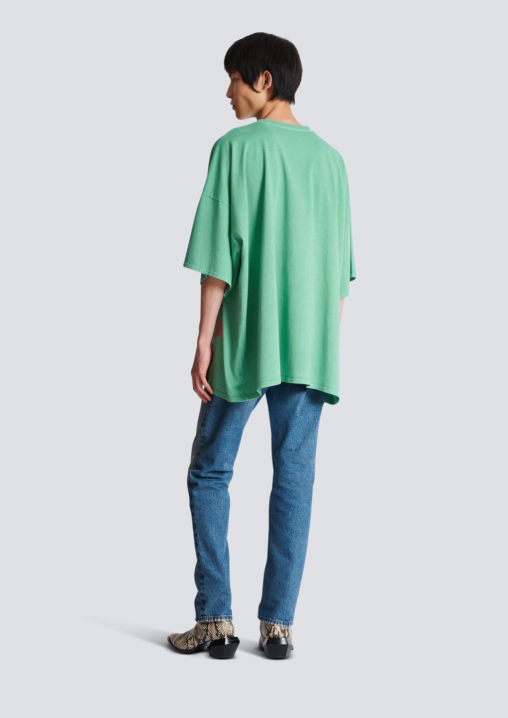 Shop Balmain Western T-shirt In Green