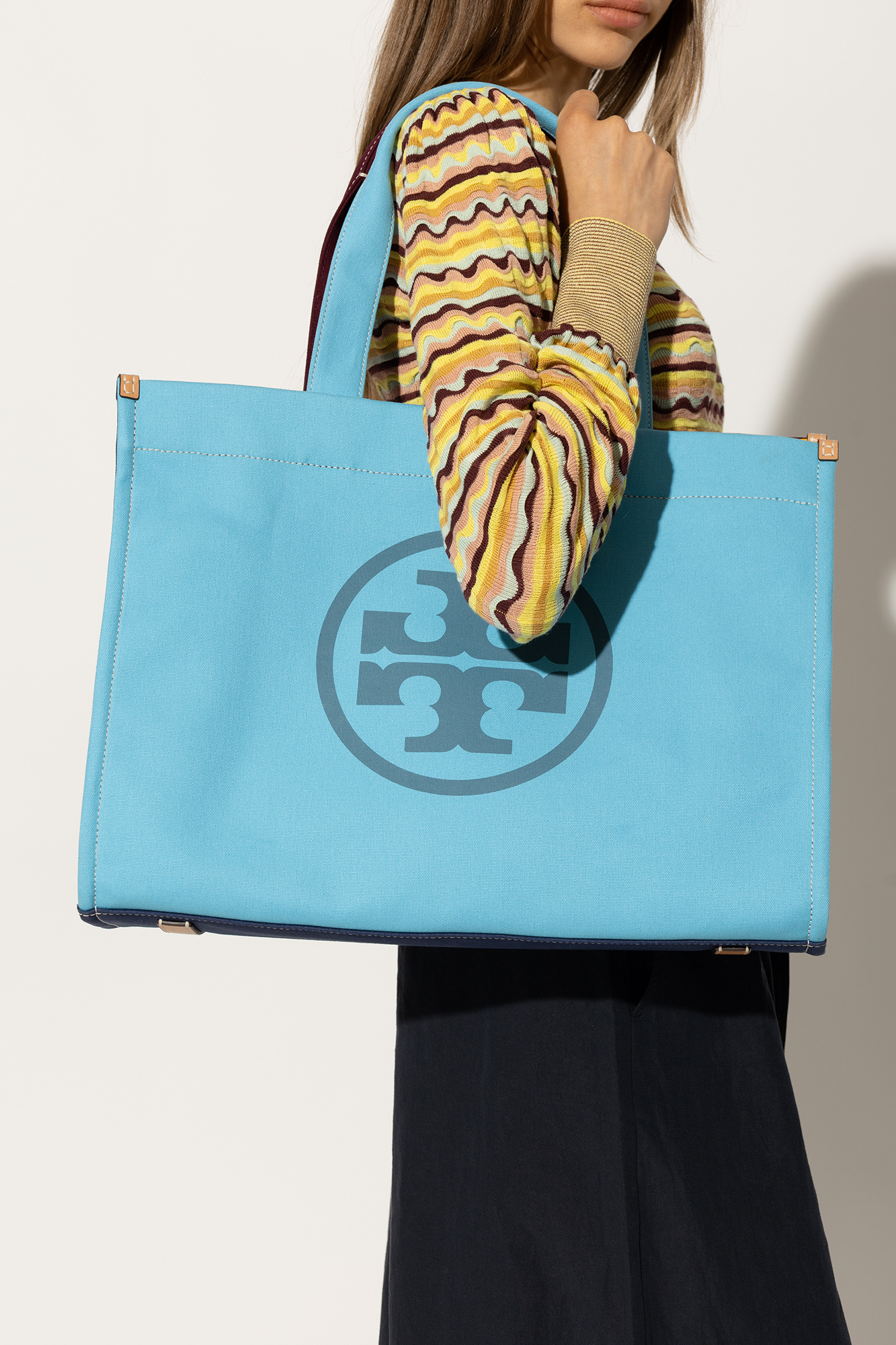 Tory Burch Colour-block Tote Bag In Blue