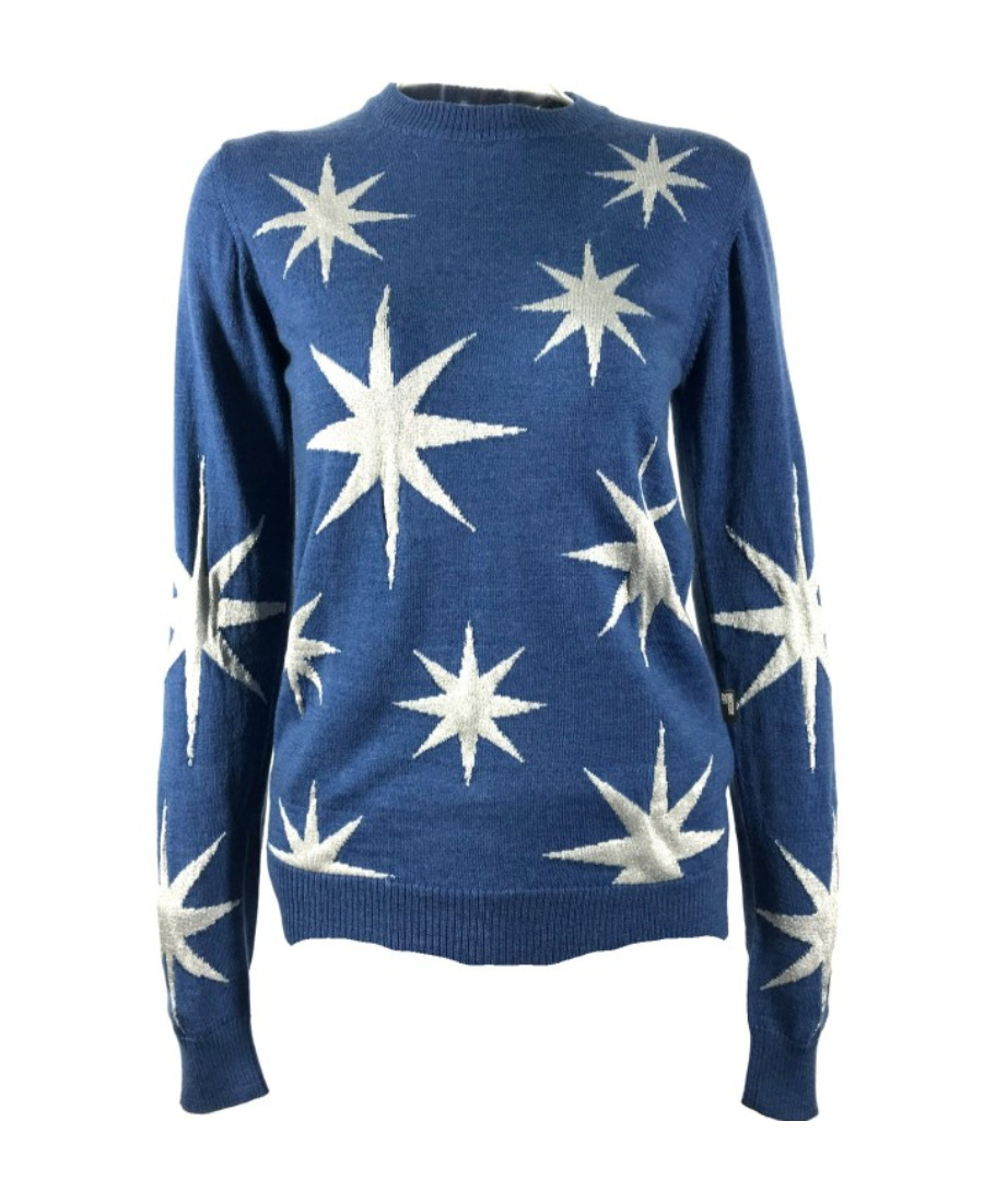 Moschino Long-sleeved Sweater In Blue