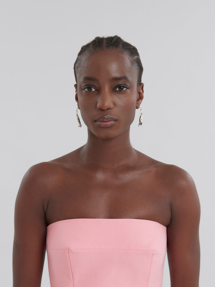 Shop Marni Strapless Flared Minidress In Pink