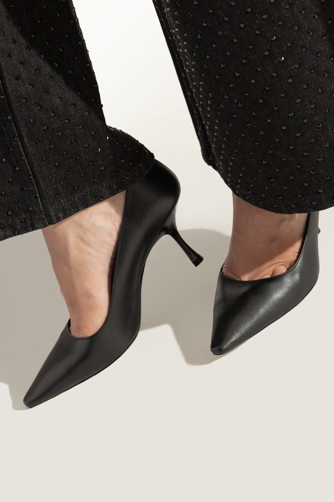 Stuart Weitzman Naomi Pointed-toe Pumps In Black