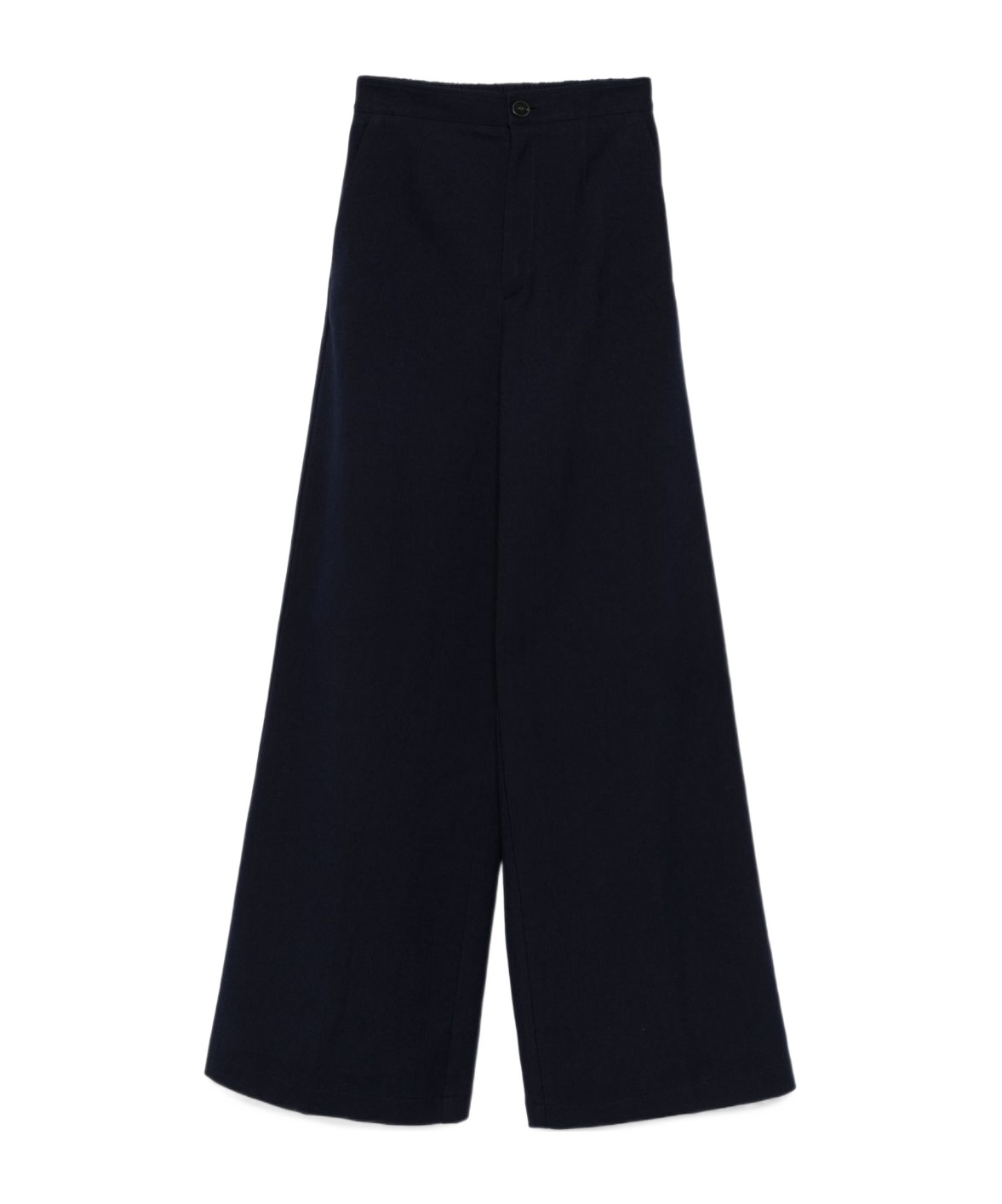 Forte Forte High-waisted Wide-leg Trousers In Soft Blue Fabric In Black