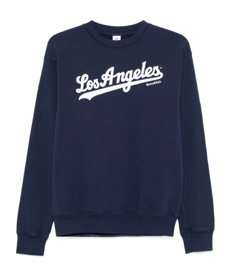 Sporty And Rich Womens Dark Navy Dodgers Round-neck Cotton-jersey Sweatshirt
