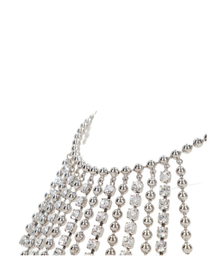 ALESSANDRA RICH ALESSANDRA RICH EMBELLISHED BEADED FRINGED NECKLACE