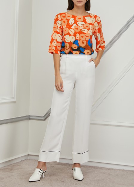 Loro Piana Striped Straight Casual Pants In White