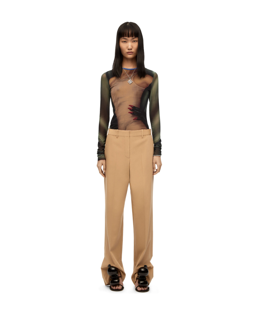 Loewe Slit Casual Pants In Nude