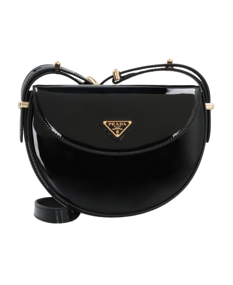 Prada Patent Shoulder Bag In Black