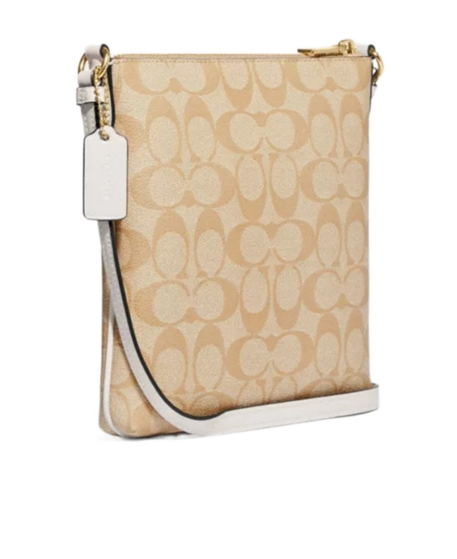 Coach Mini Rowan File Bag In Signature Canvas In Nude