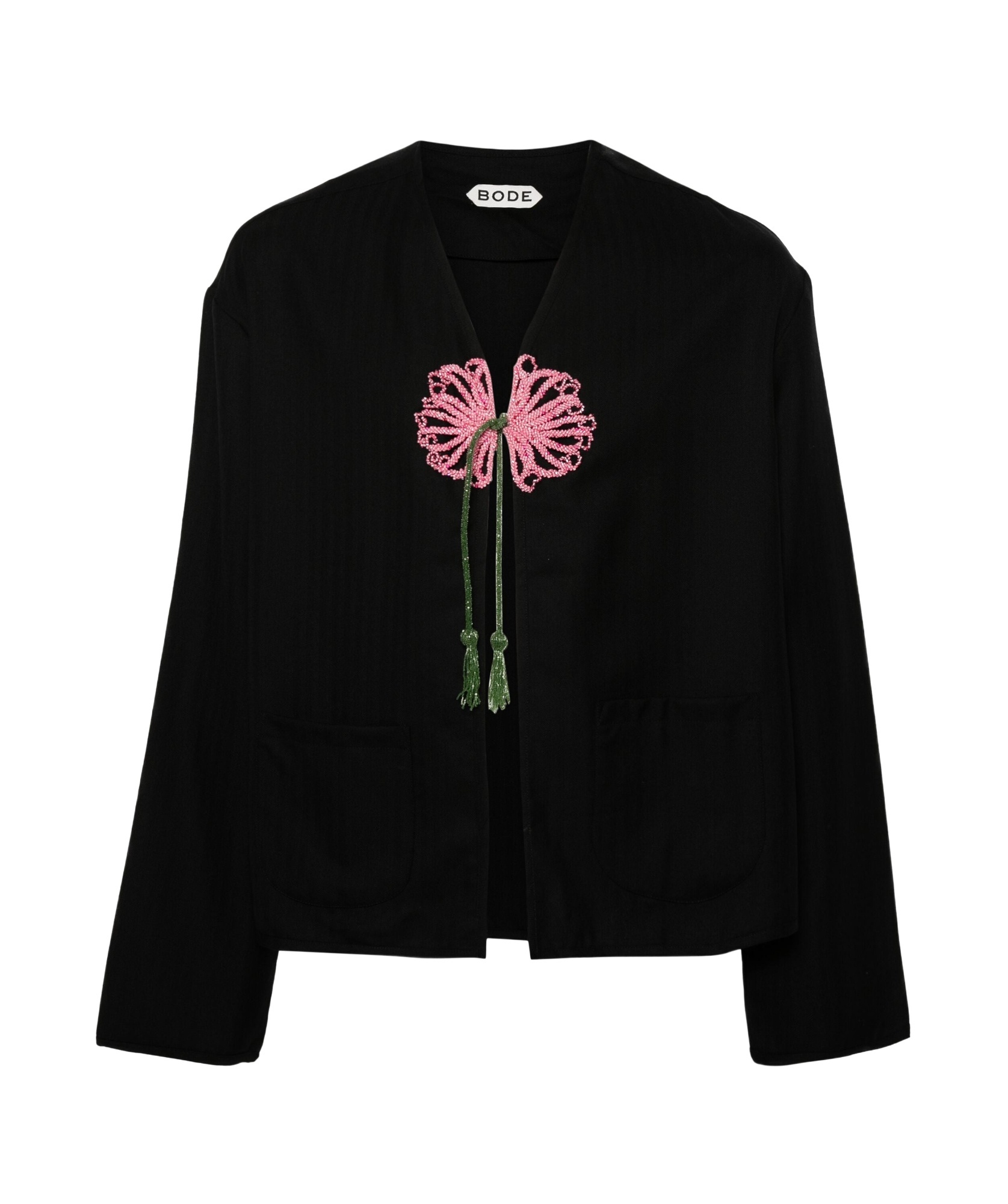Bode Black Beaded Abilene Jacket In Black