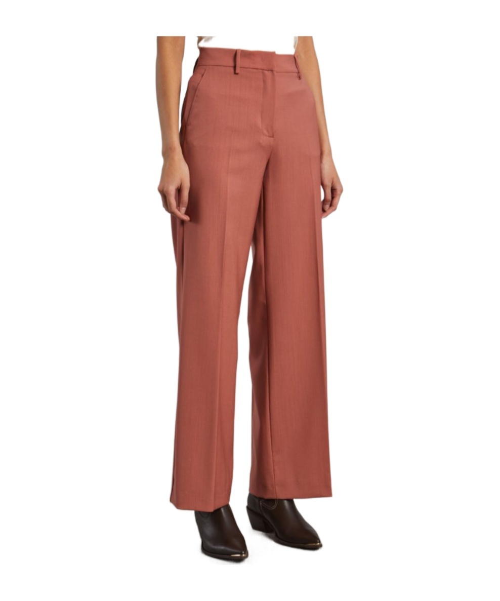 Weekend Max Mara Waistband Loop Casual Pants In Brown