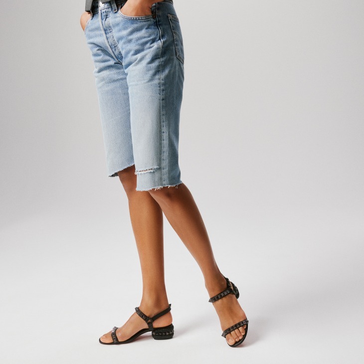 Christian Louboutin Pyrasand 30 Leather Sandals In Black