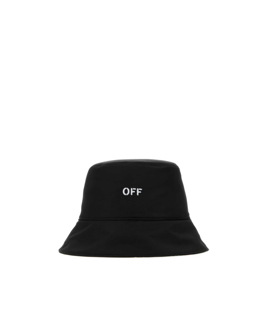 Off-white Black Bucket Hat With Off Writing In Black