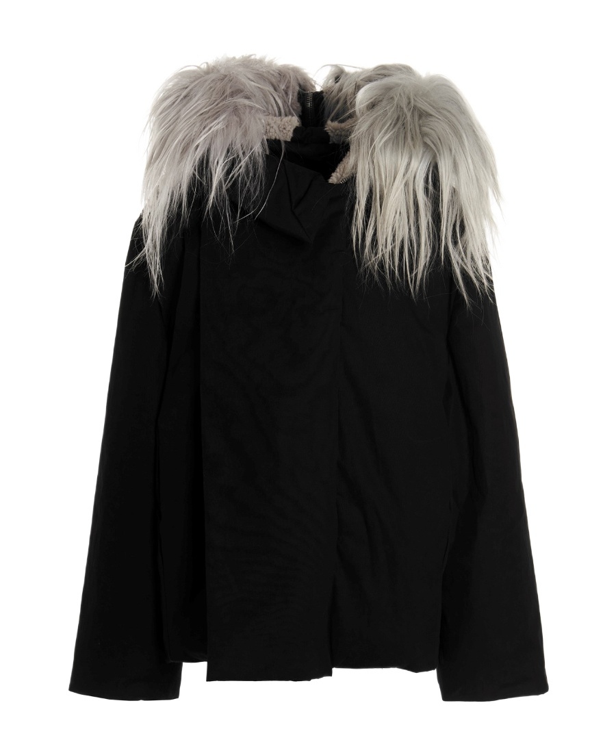 Rick Owens Hooded Down Jacket In Black