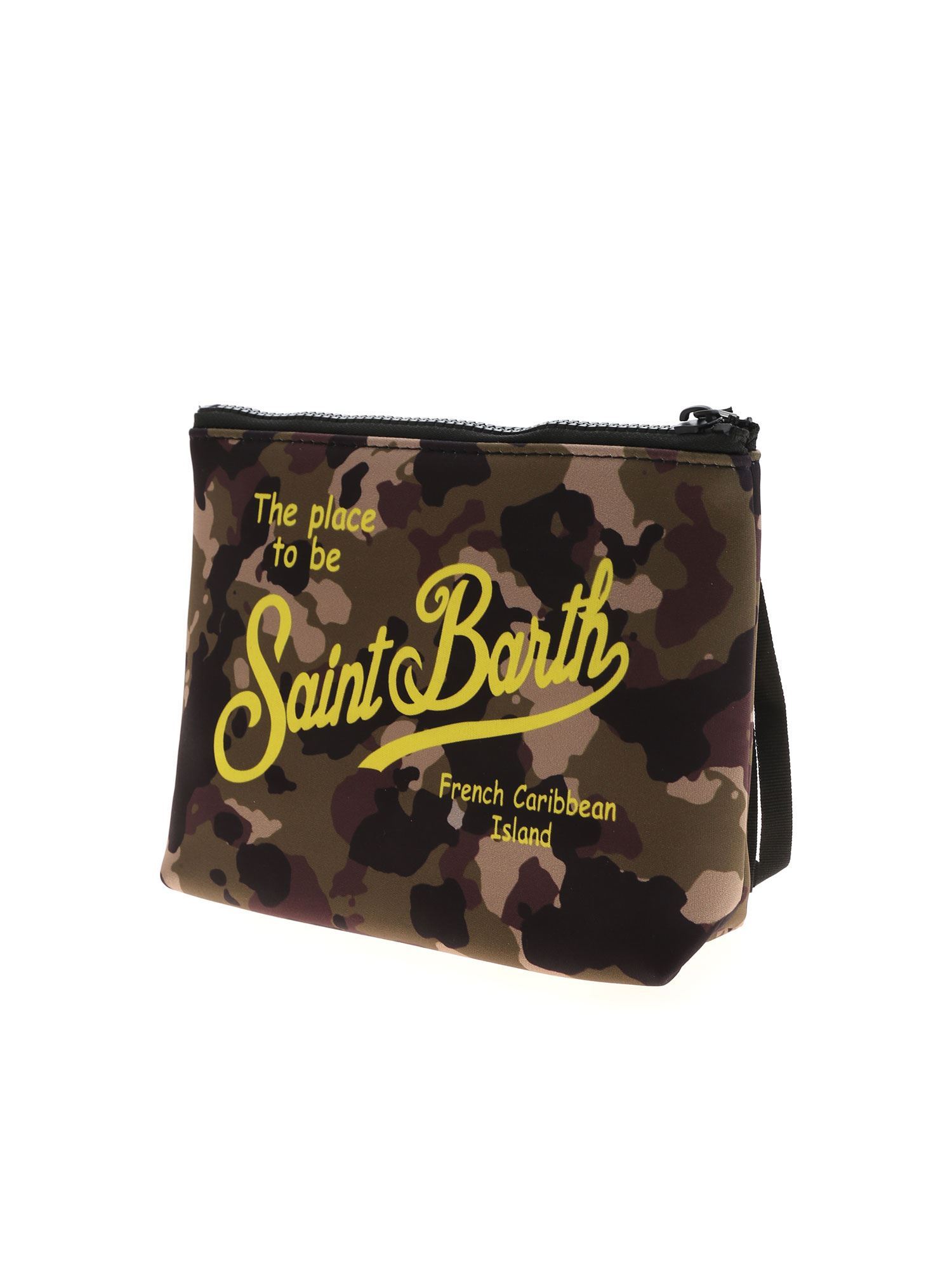 Mc2 Saint Barth Camouflage Print Wash Bag In Black