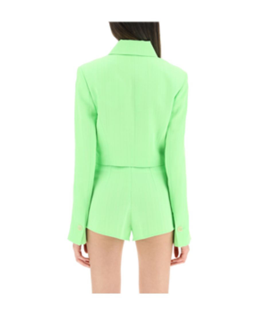 Jacquemus Pointed-collar Cropped Jacket In Green