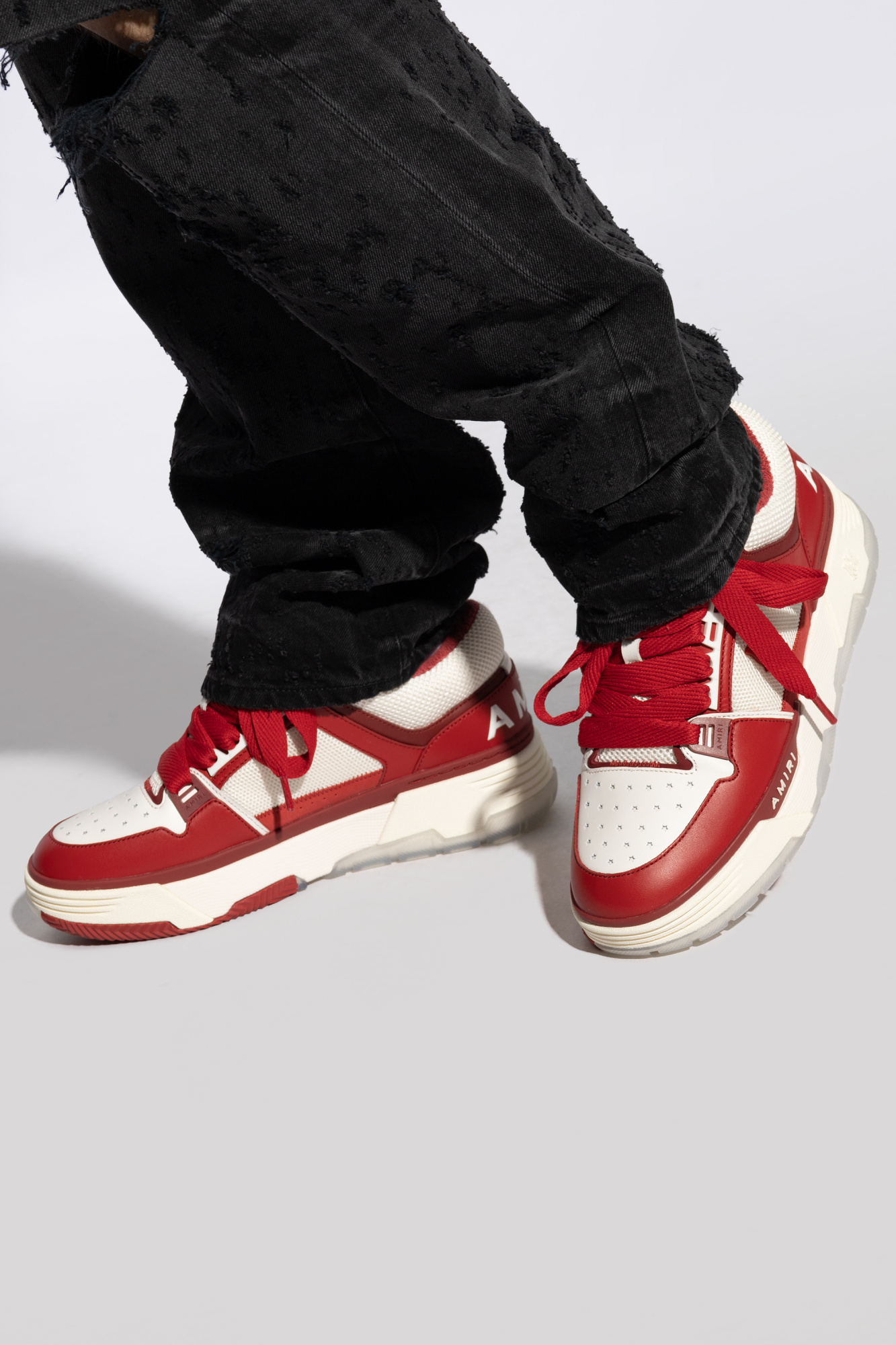 Shop Amiri Ma-1 Panelled Sneakers In Red