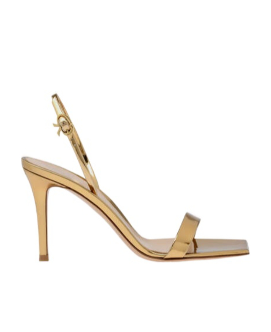 Gianvito Rossi 95mm Metallic Slingback Sandals In Gold