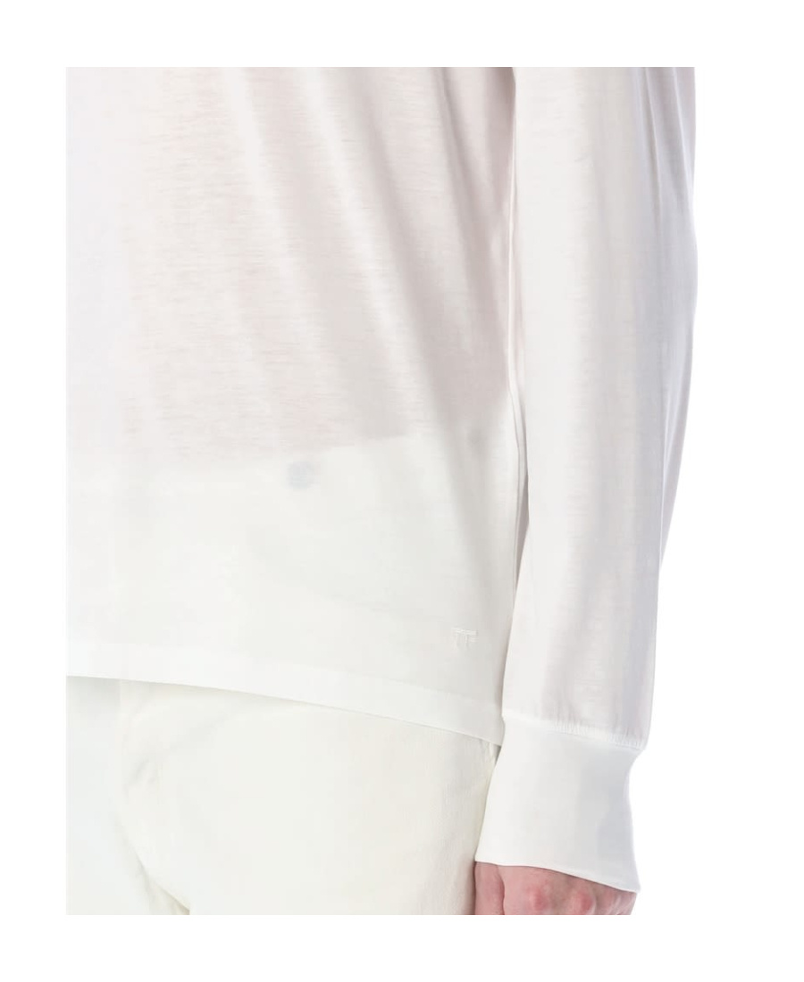 Tom Ford Round-neck Long-sleeve T-shirt In White