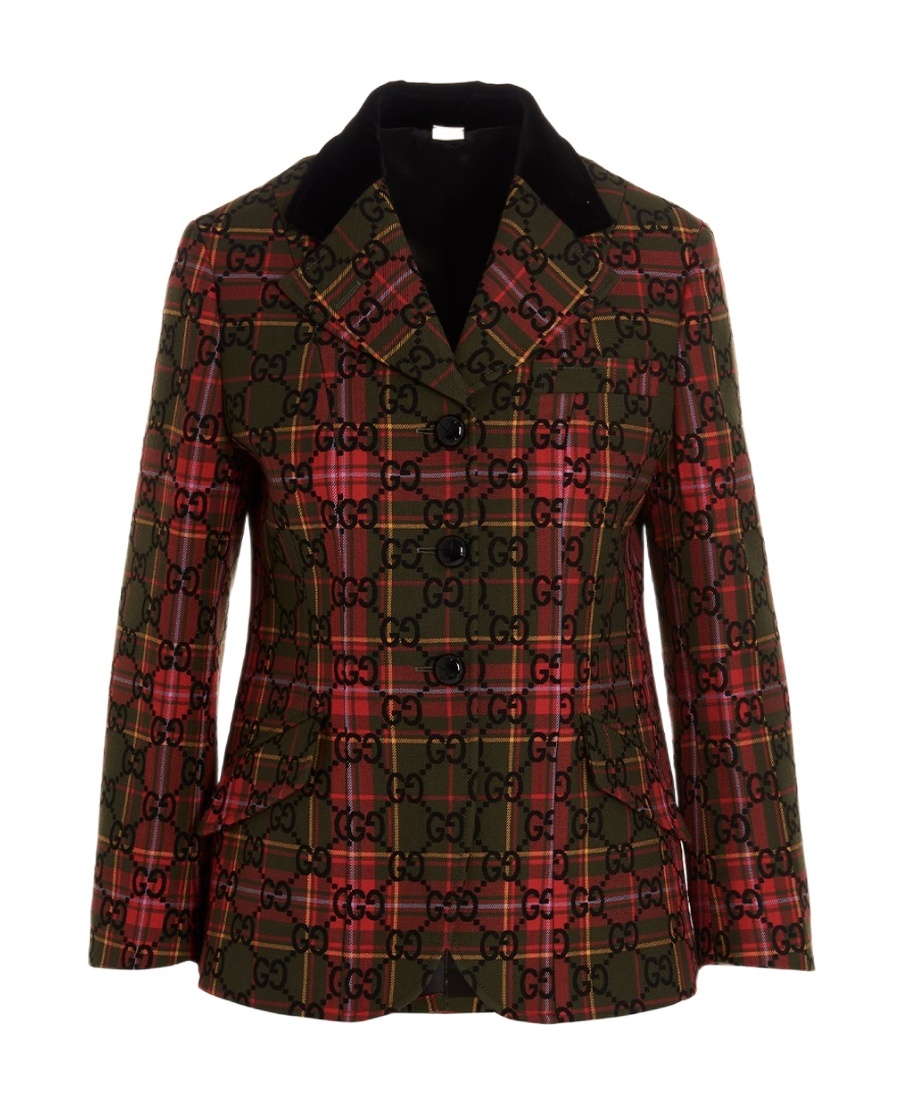 Gucci Gg Single-breasted Blazer In Black