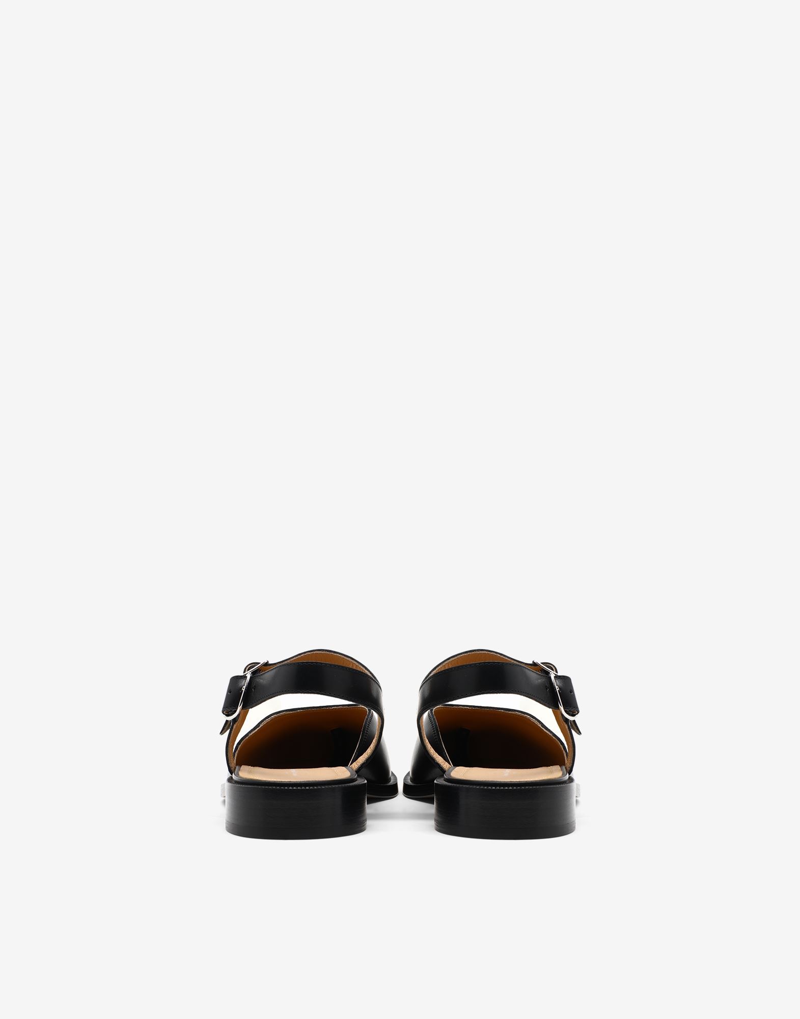 Maison Margiela Tabi Ankle-strap Leather Sandals In Black