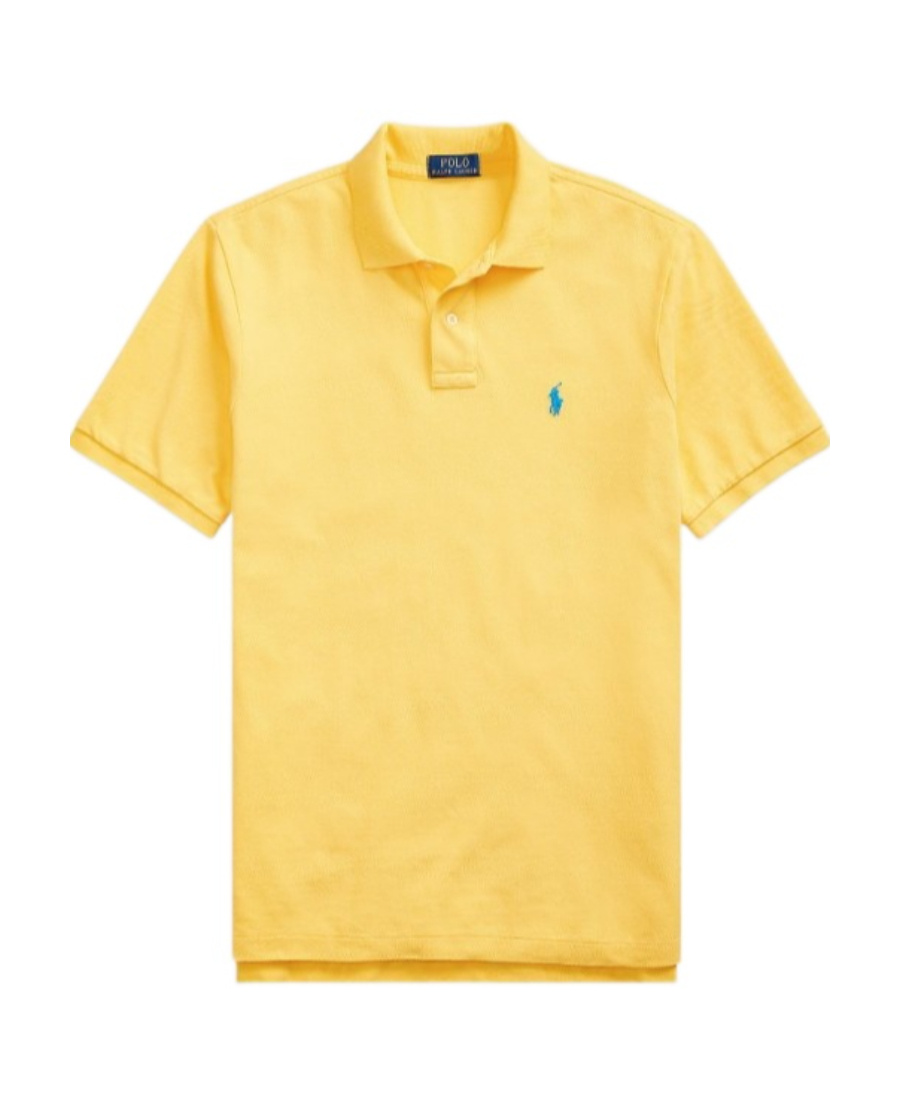 Polo Ralph Lauren Yellow Cotton Piquet Polo Shirt With Logo  In Yellow