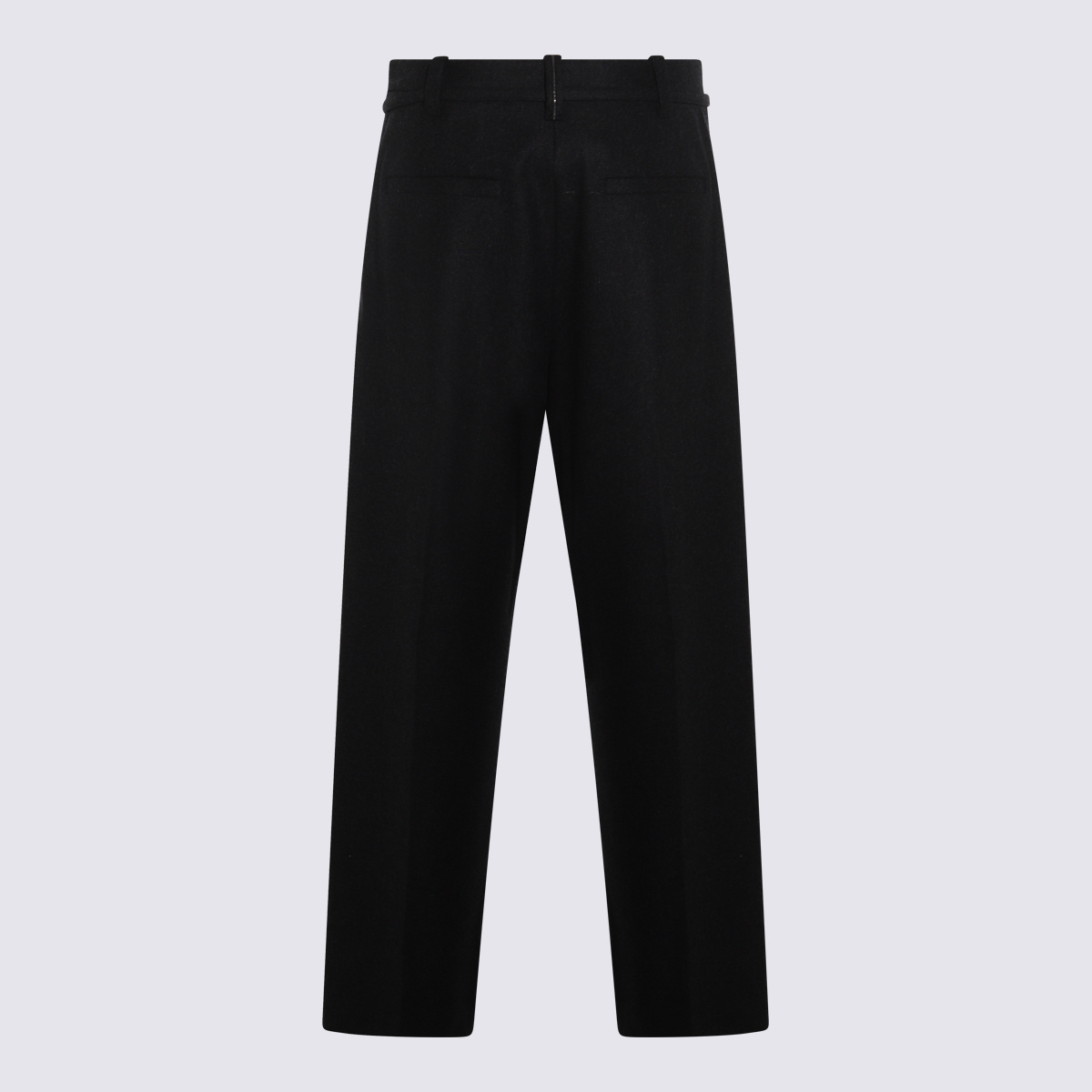 Brunello Cucinelli Straight Leg Trousers With Back Pockets And Belt Loops In Black