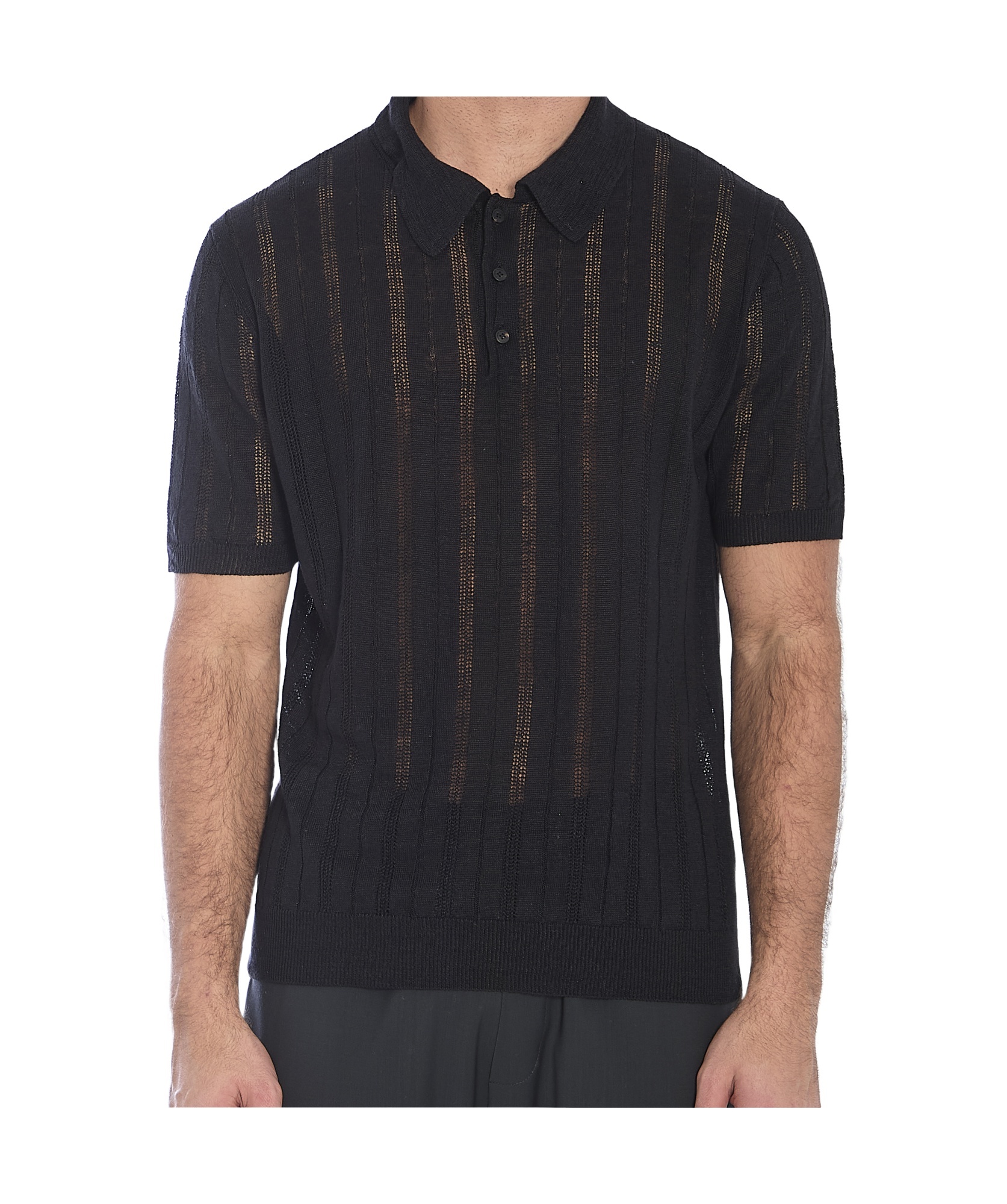 Roberto Collina Polo Shirt Men Color Black In Black