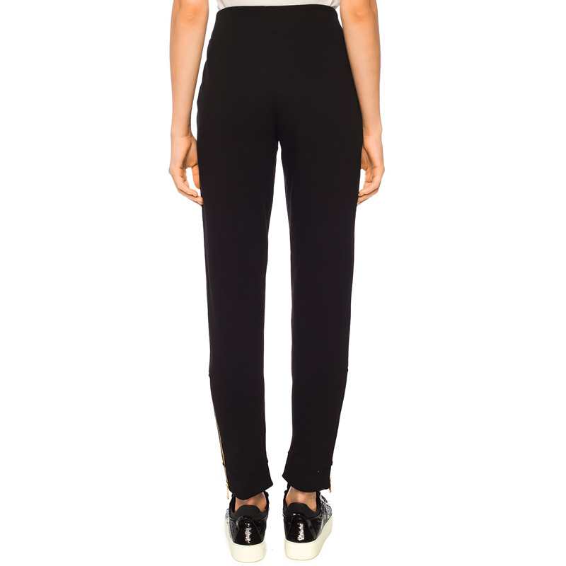 Versace Jeans Cotton Striped Sweatpants In Black