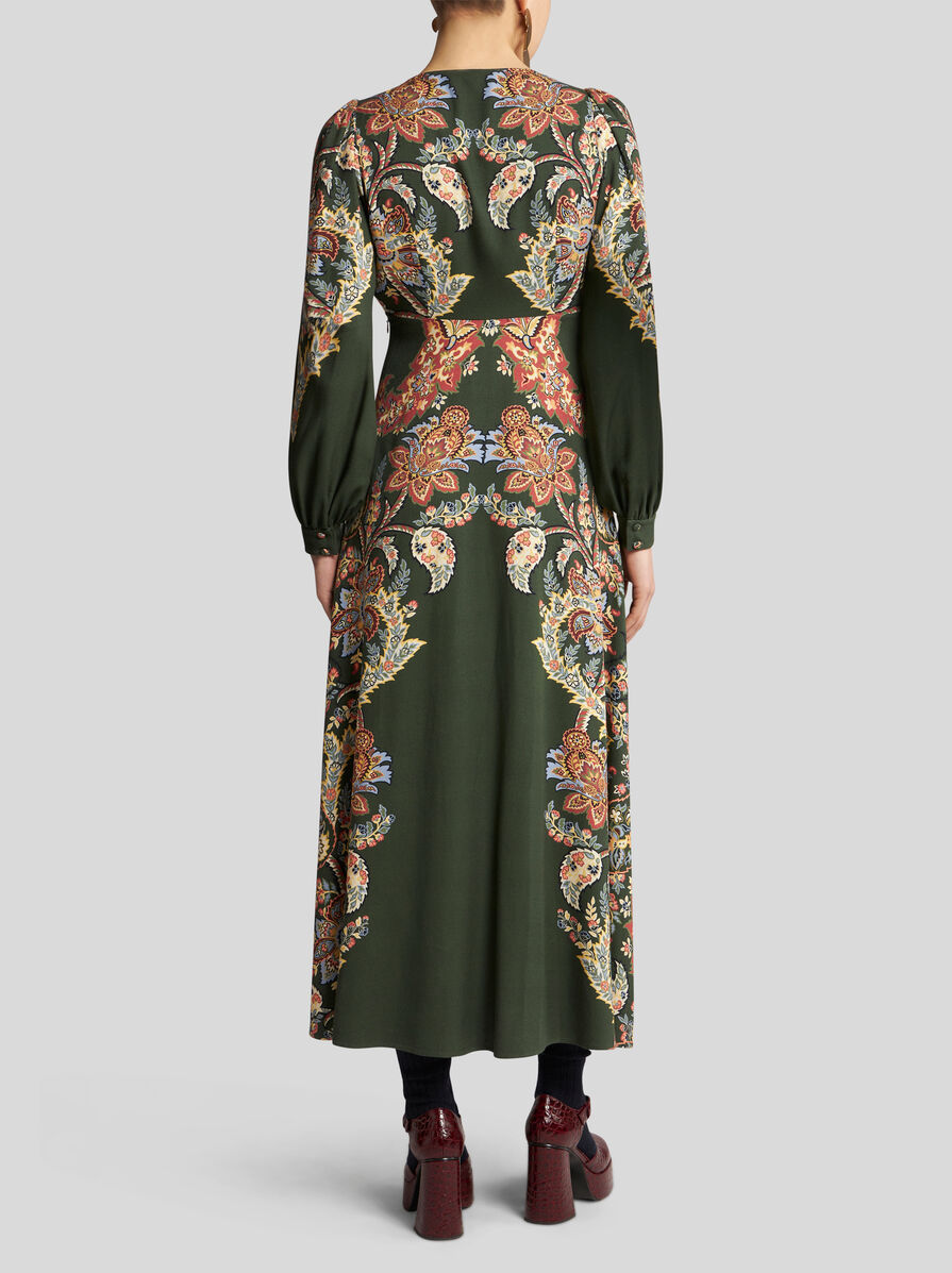 Shop Etro Printed Twill Dress In Multicolor