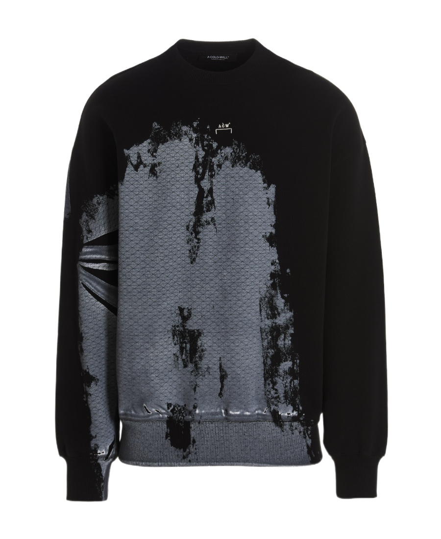A-cold-wall* Brushstroke-print Cotton Sweatshirt In Black