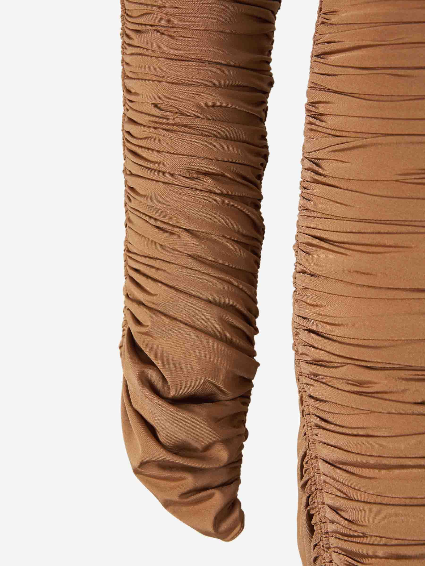 Mugler Asymmetric Ruched Maxi Dress