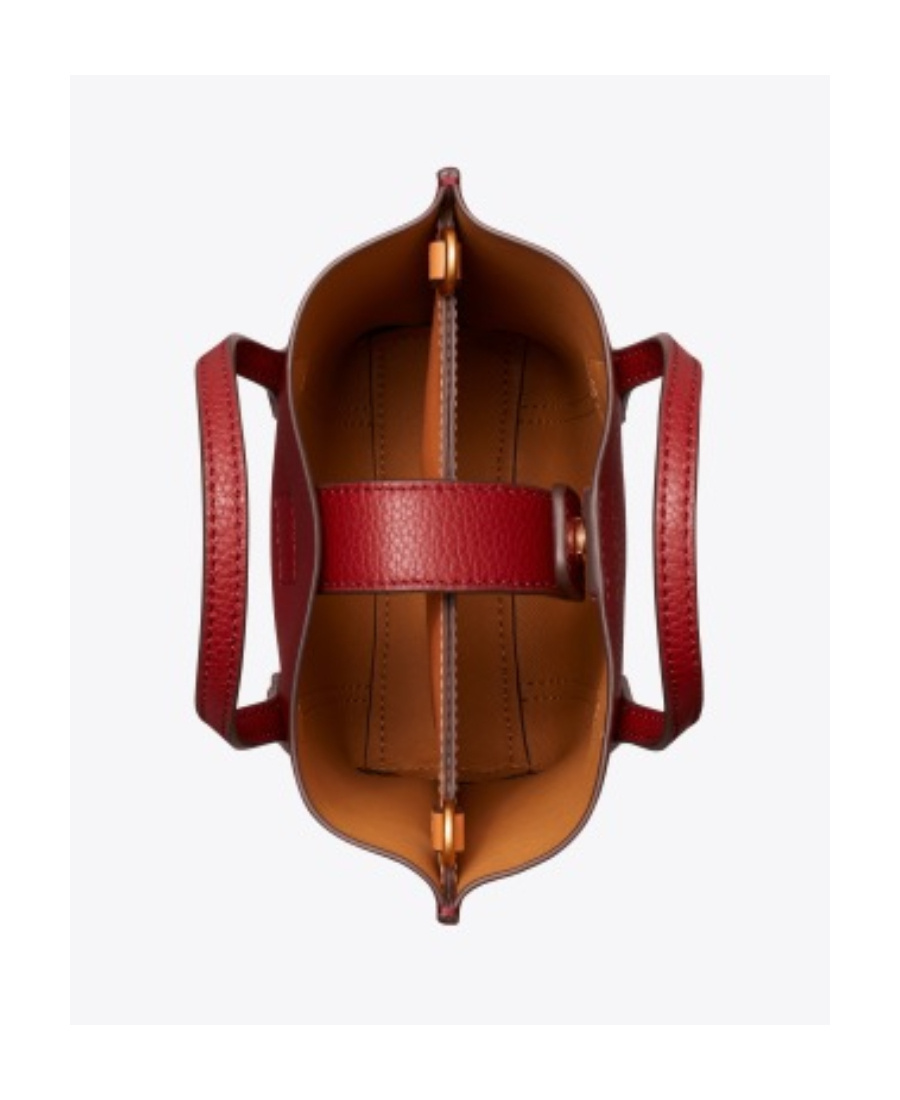 Tory Burch Mini Perry Leather Tote Bag In Red