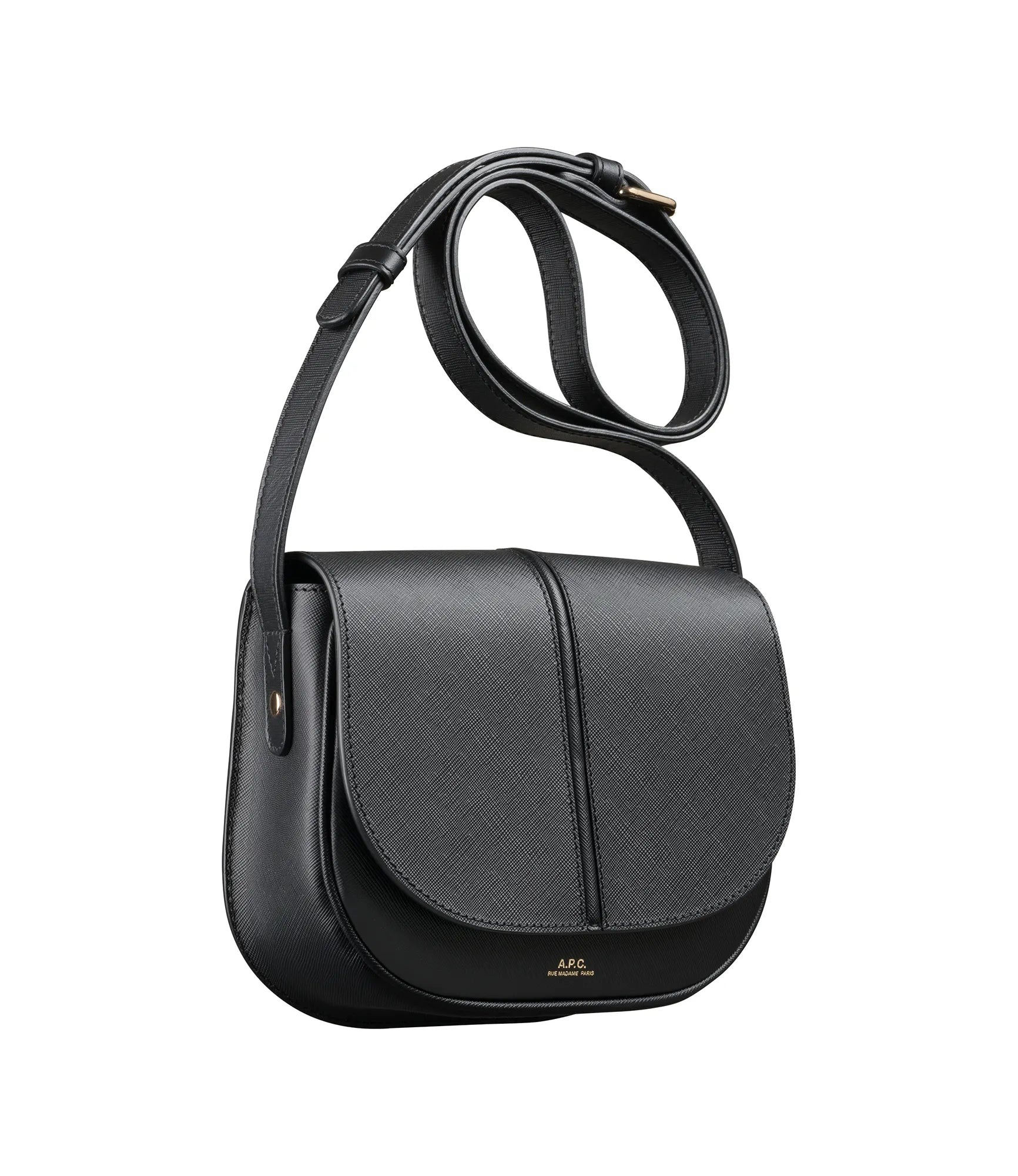 Apc A.p.c. Betty Crossbody Bag In Black Leather With Logo In Black