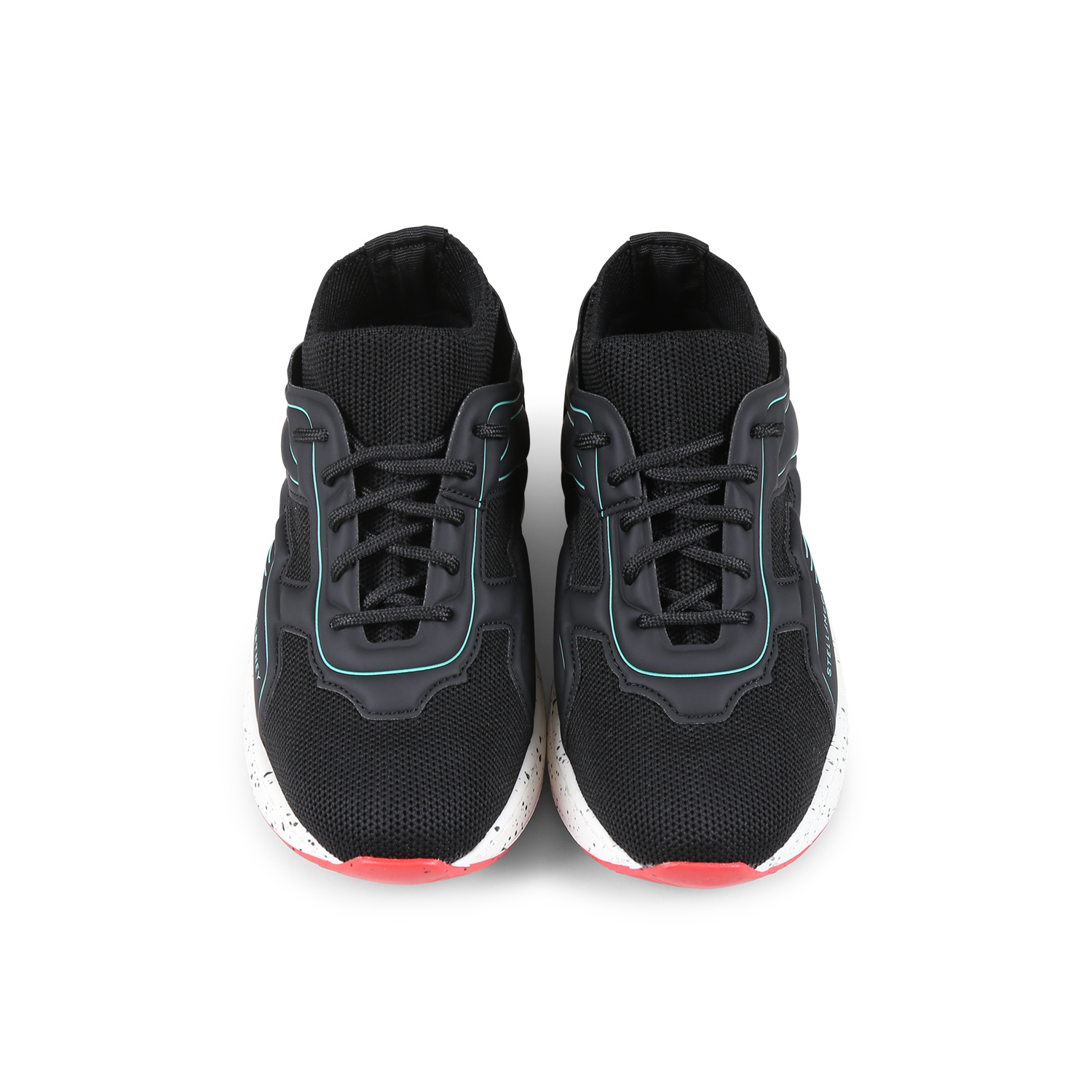 Stella Mccartney Kids Boys Black Lace-up Sock Trainers In Black