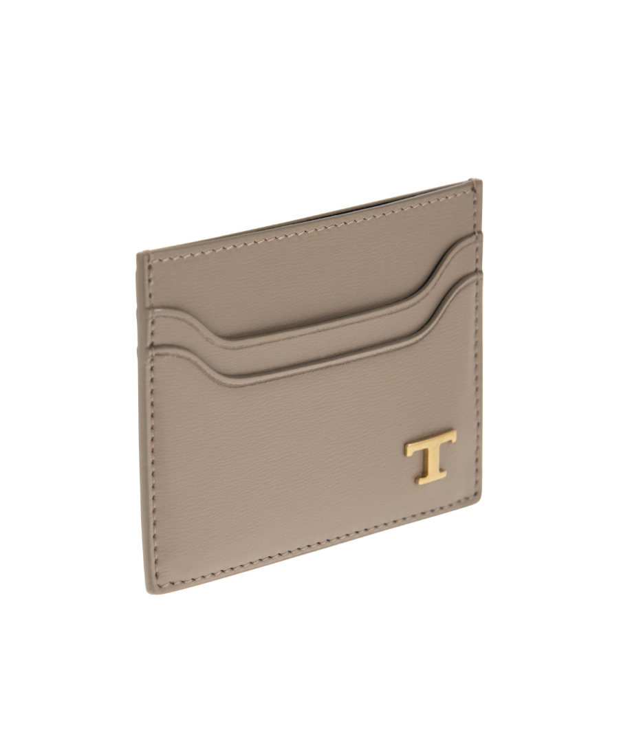 Tod's Leather Card Holder With Logo In Brown