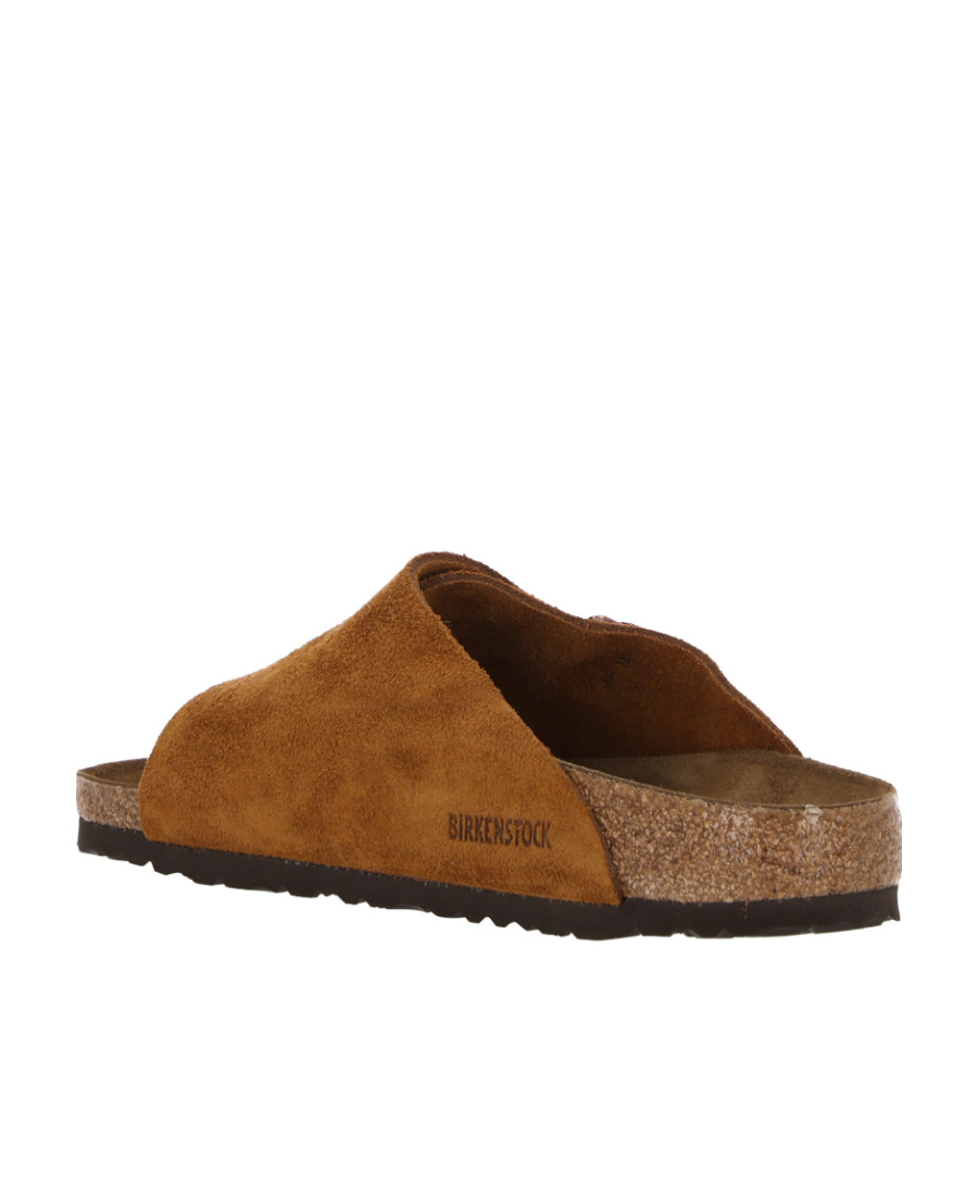 Birkenstock Mink Suede Slippers With Two Adjustable Straps In Brown